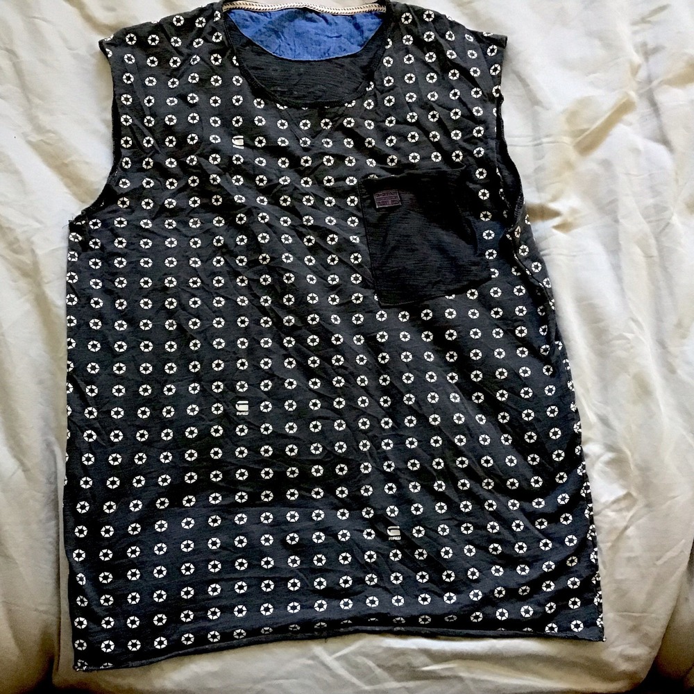 G-STAR RAW Detroit R T  Printed Tank Top Size Large